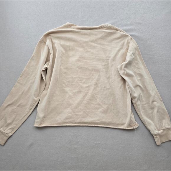 Forever21 Adore Me Sweater Top Womens Small Beige Crew Neck Long Sleeve Pullover - Picture 2 of 12